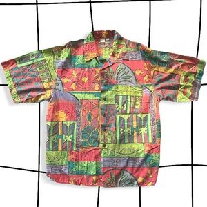 90s vintage funky Miami button down shirt